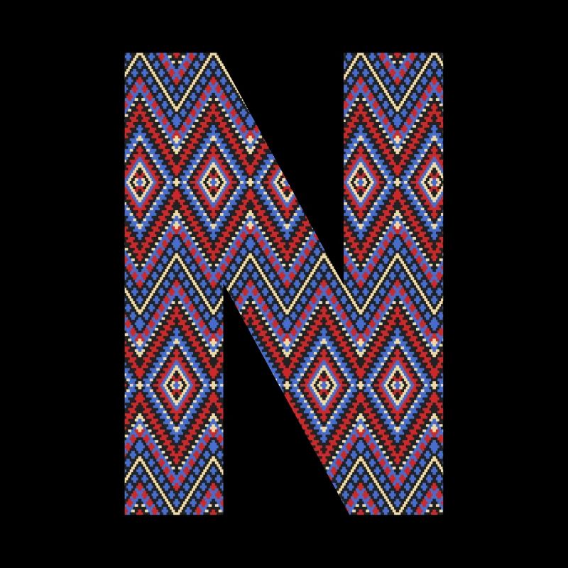 Monogram Letter N- geometric pattern