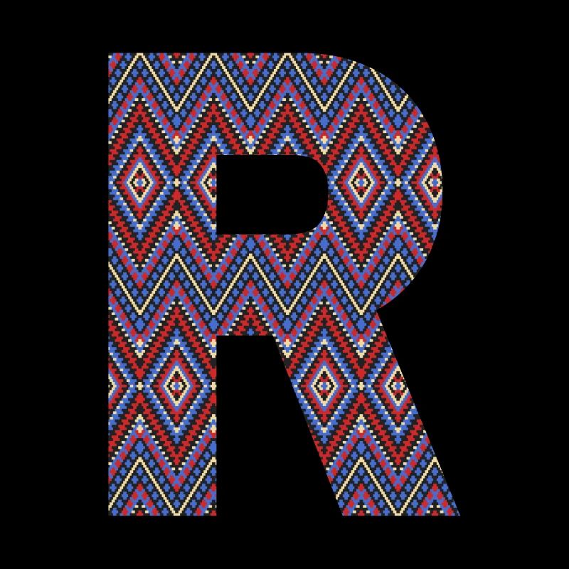 Monogram Letter R- geometric pattern