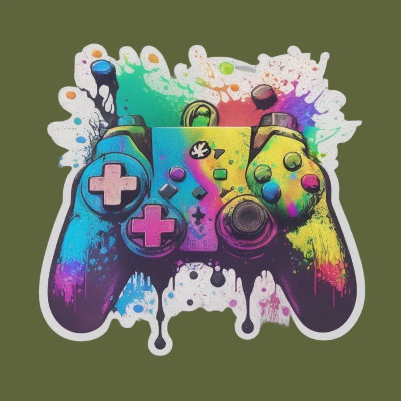 Gaming Controller Rainbow Splash