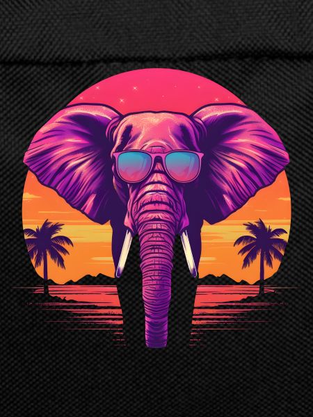Synthwave Elephant Sunset