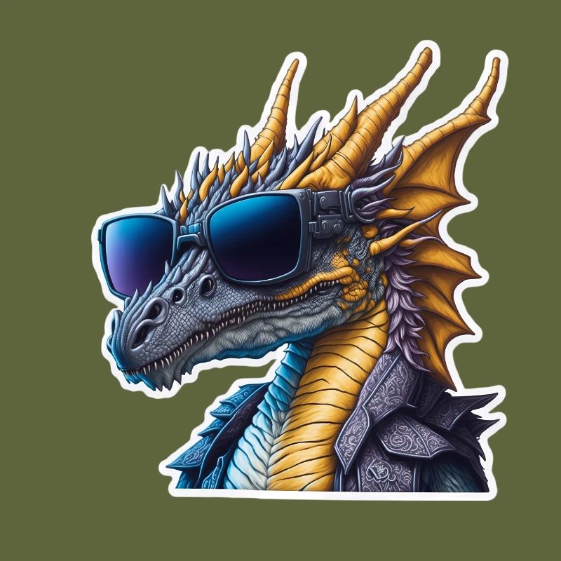 Drache mit Sonnenbrille Cool Drachen