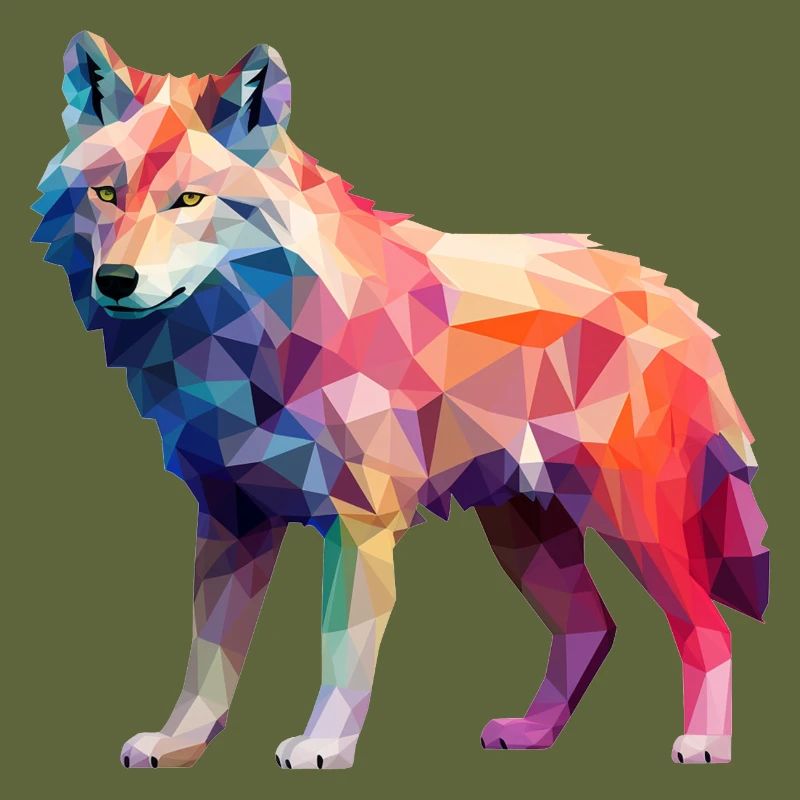 Wolf Geometric Drawing