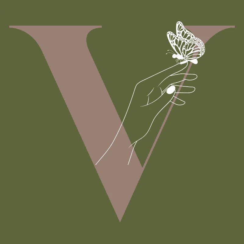 Letter V Magic butterfly
