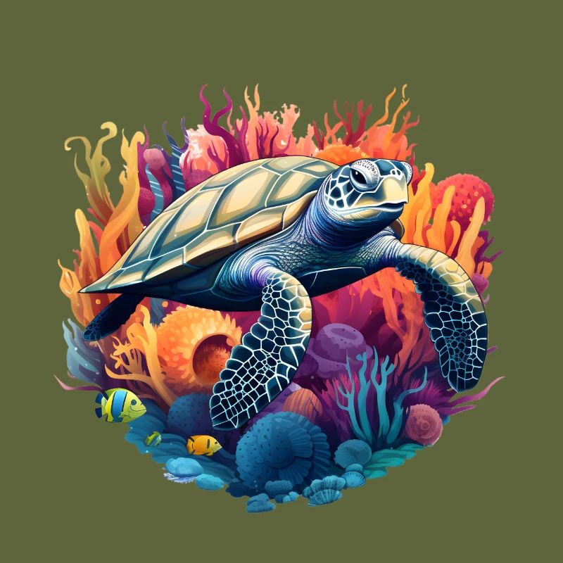 Vibrant Sea Turtle