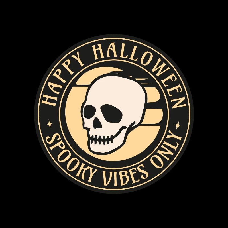 Halloween Spooky Vibes Retro Skull