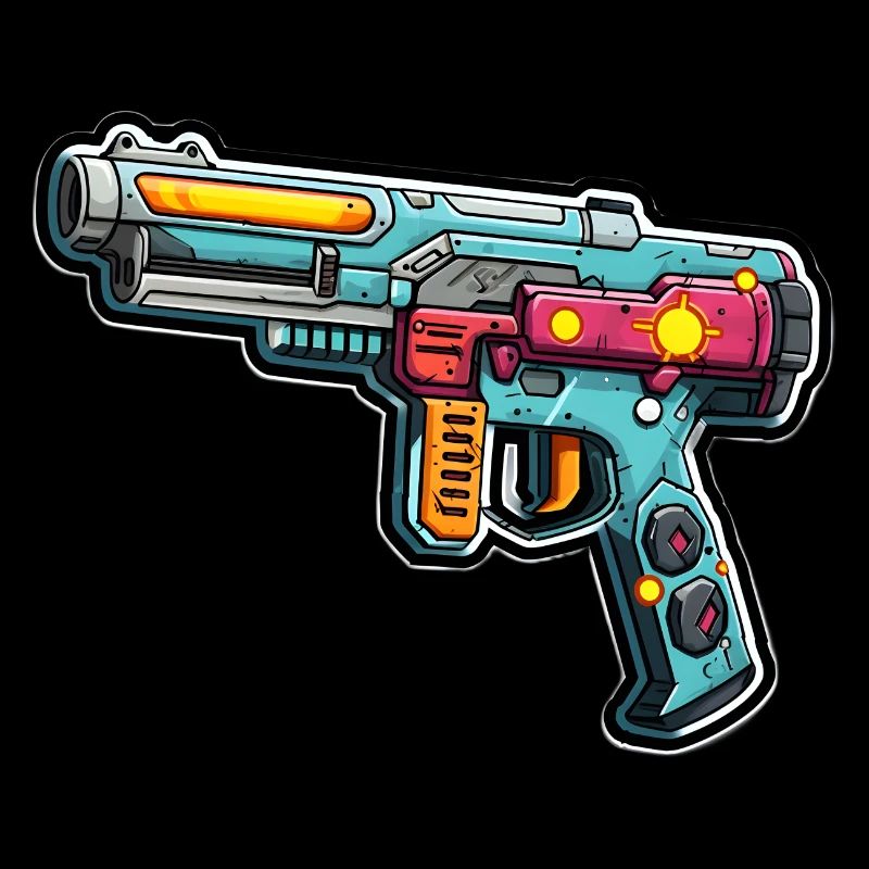 Space weapons in graffiti style