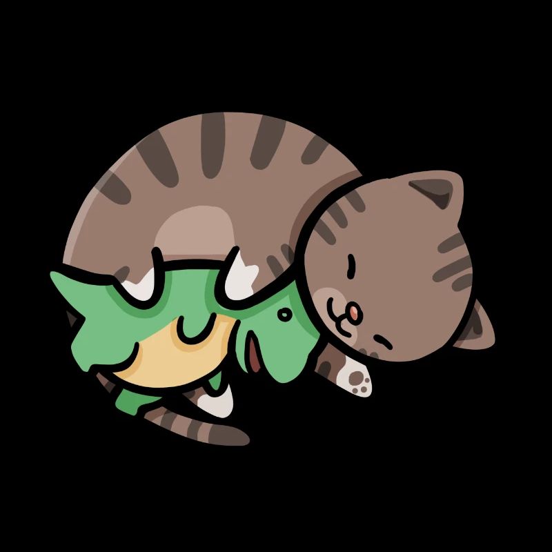 hugadino Katze mit Dino, süßer Dinosaurier, T-Rex
