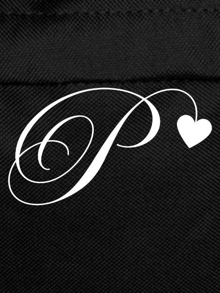 Letter p heart calligraphy