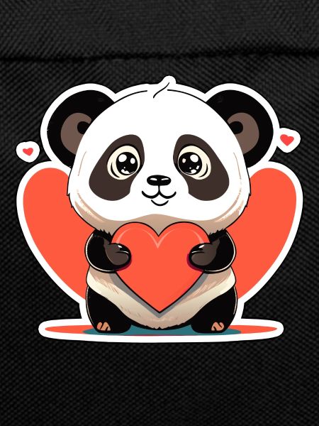 panda with heart