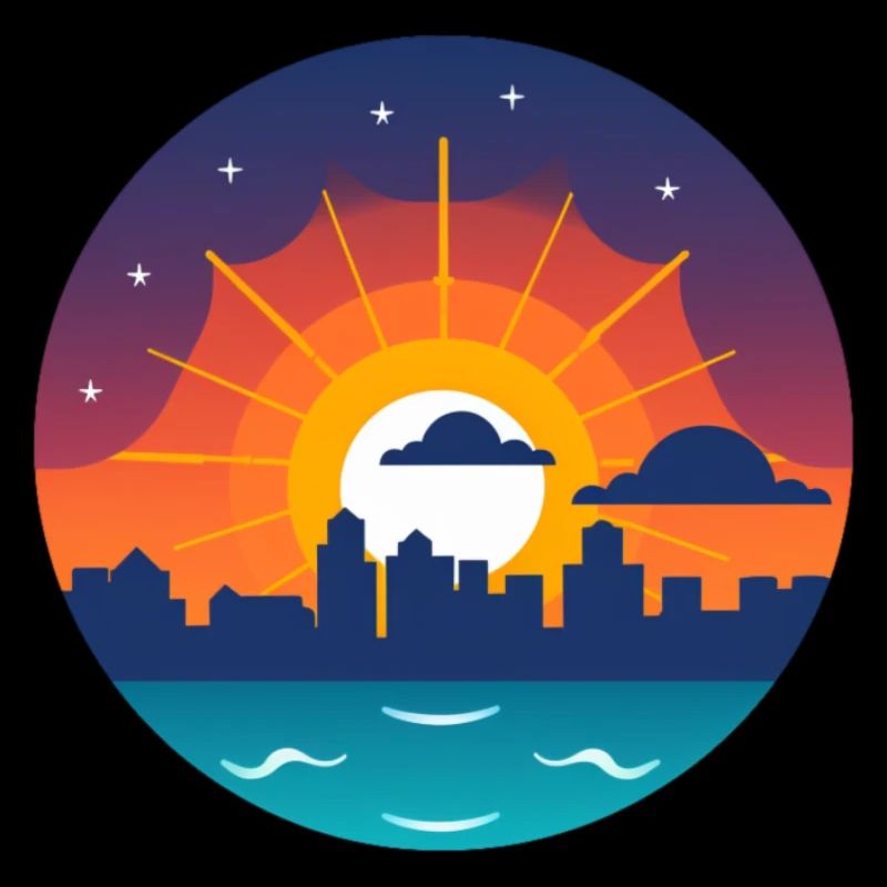 Comic Sunset Skyline