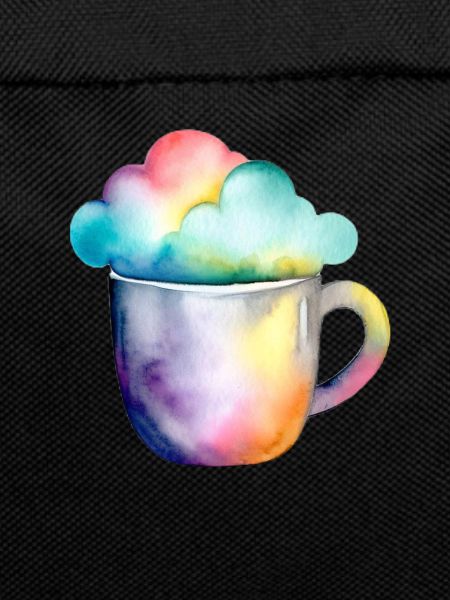 Regenbogenkaffee mit Wolke