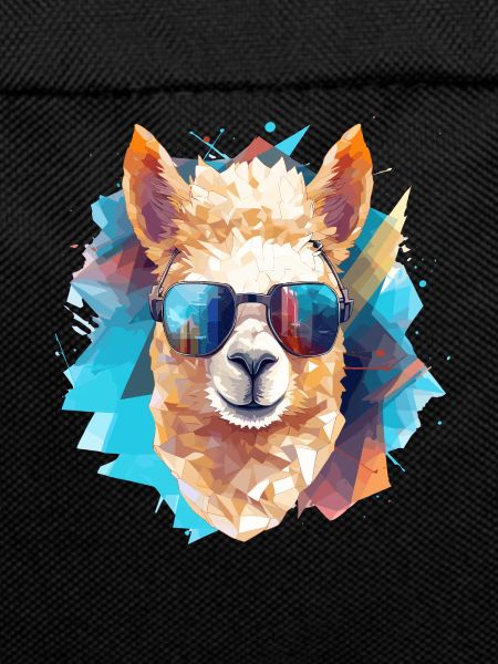 Alpaca mit Kopfhörern Polygon-Art