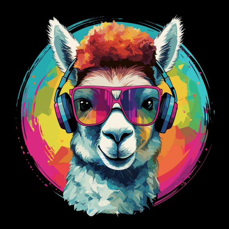 Crazy Alpaca Rainbow Art