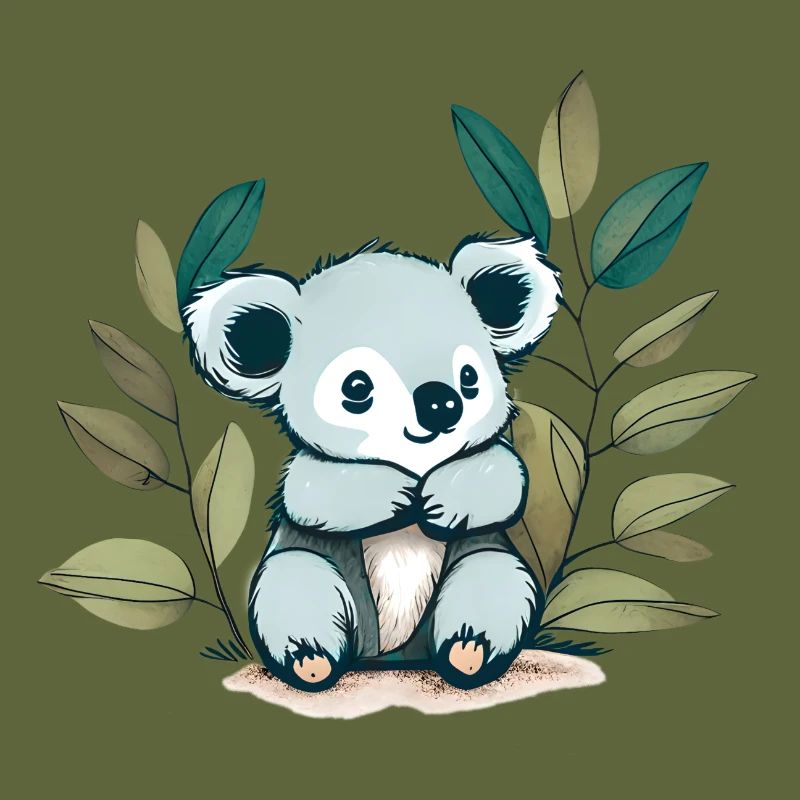 Koalabär mit Eukalyptusblättern