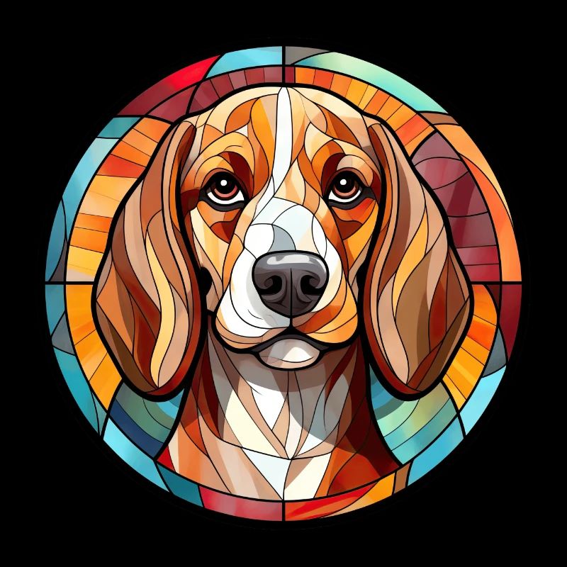 Beagle Hunderasse Aquarellglas