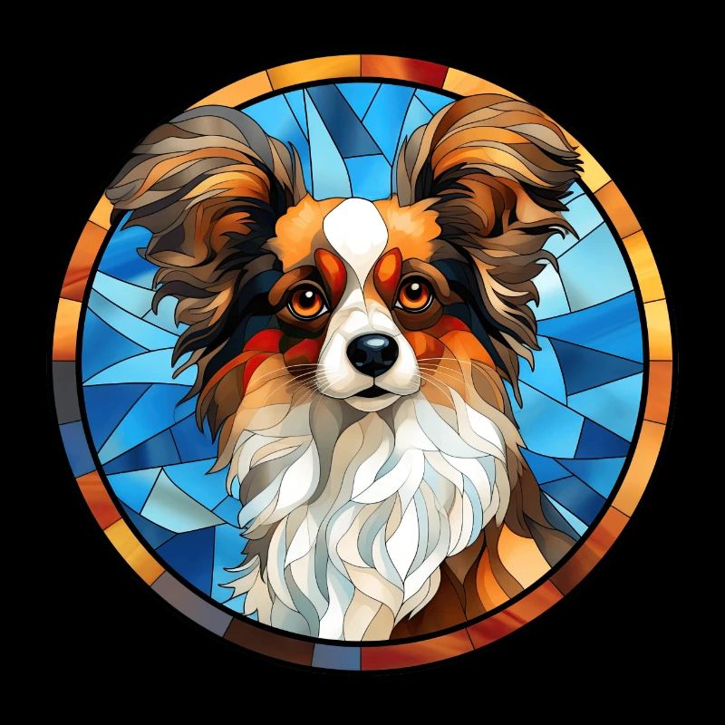 Papillon Hunderasse Aquarellglas