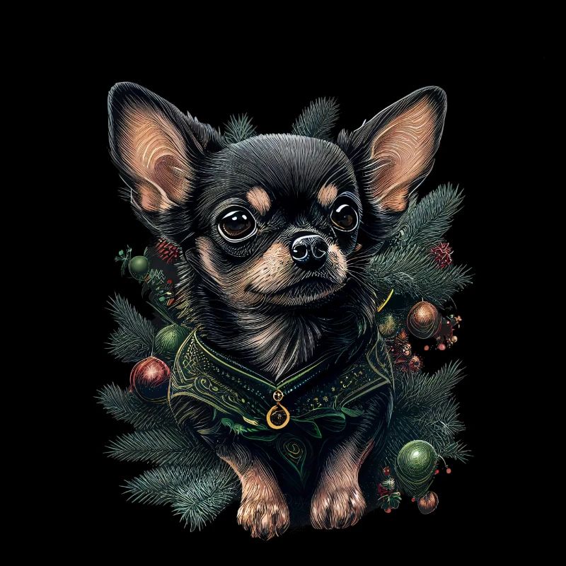 Chihuahua | Joyeux Noël | Sapin de Noël Chien