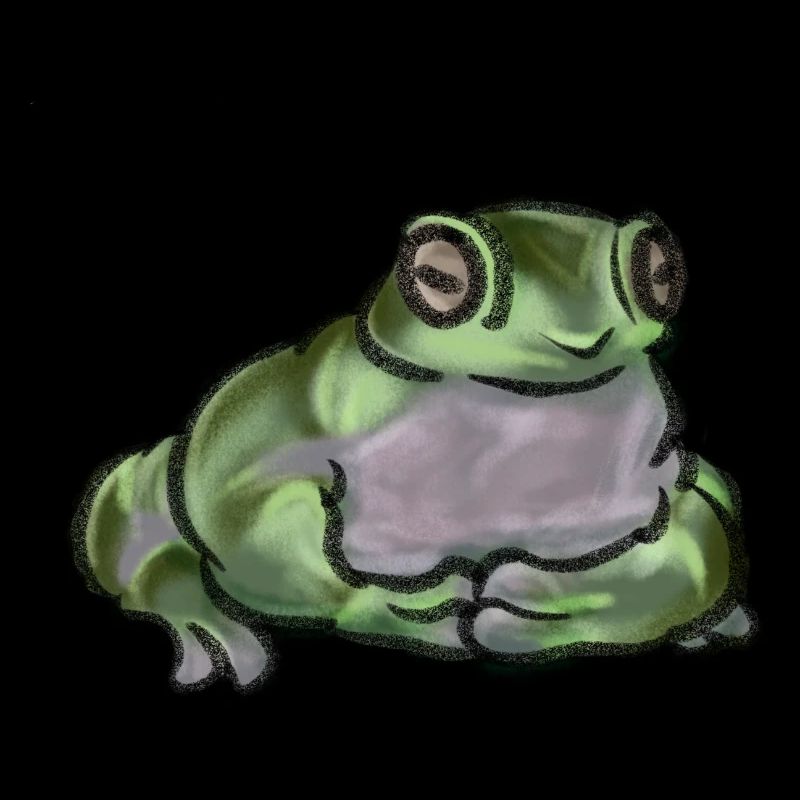 Cute Sitting Frog