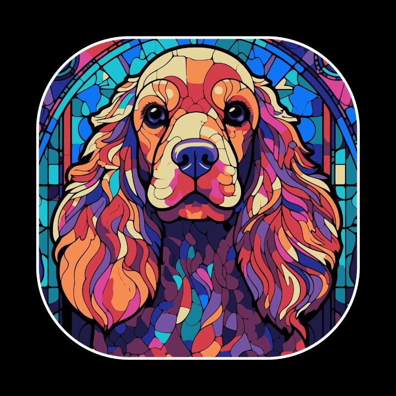 Buntes Cocker Spaniel Hunderasse Aquarellglas