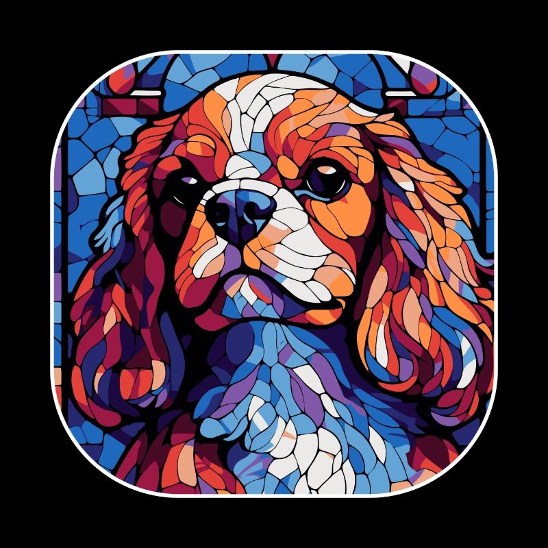 Buntes King Charles Cavalier Hundeaquarell