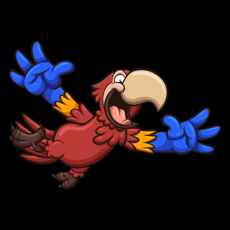 Cartoon Red Macaw