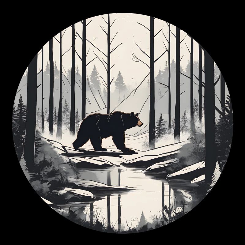 Bear Stalking through the Woods