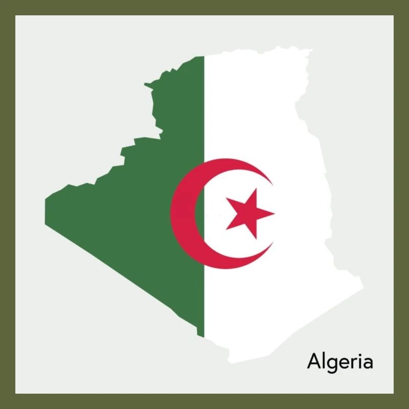 Algerien Flagge, Map