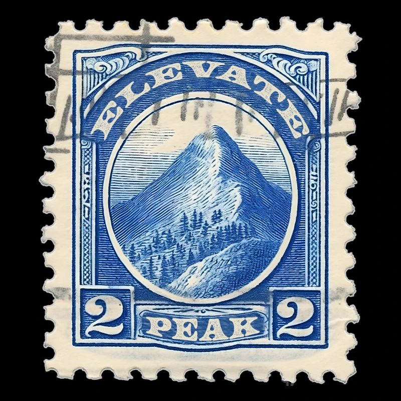 Timbre d'Élévation : Les Sommets en Bleu