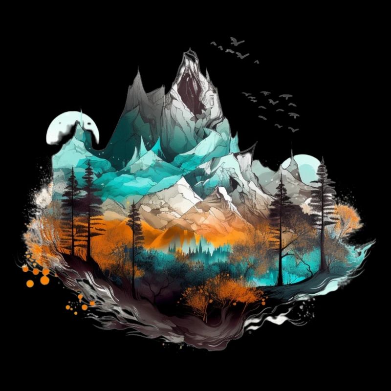 Conception de fantaisie de forêt paysagère