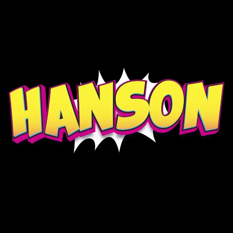 Hanson Benutzerdefinierter Name Comic-Stil Pop-Art,