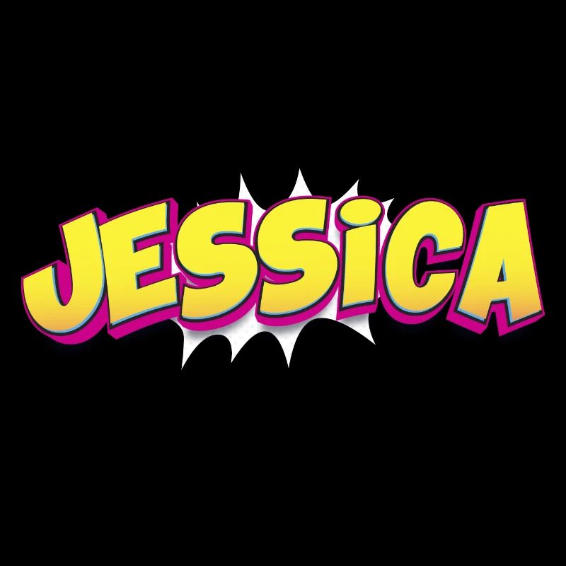 Jessica Custom Name Comic Book Style Pop Art,