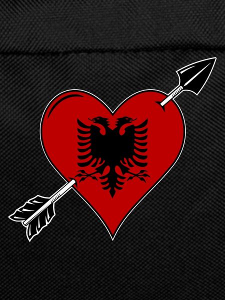 Albania flag heart in love