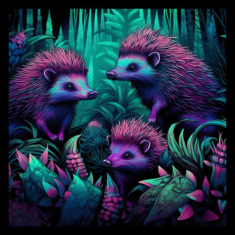 Neon style hedgehogs