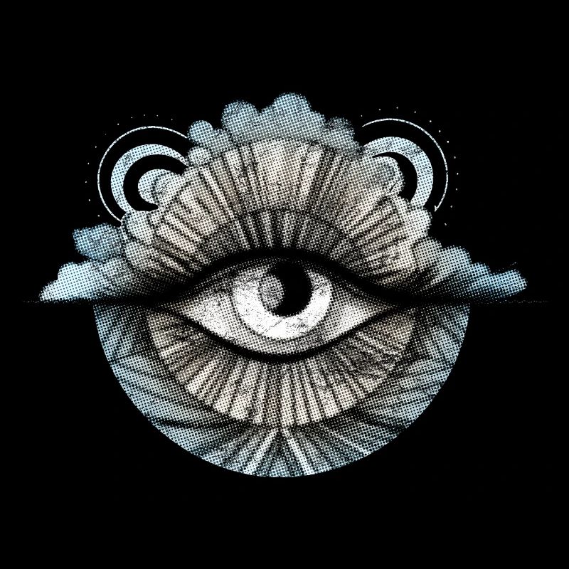 All-Seeing 70s Eye Cloud Retro Vintage