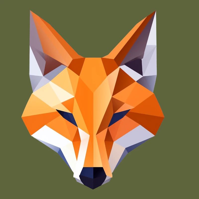 Fox Head Low Poly Logo Design