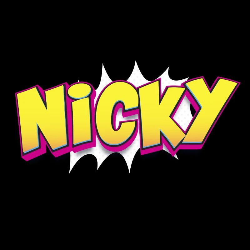 Nicky Benutzerdefinierter Name Comic-Buch-Stil Pop-Art, Nicky
