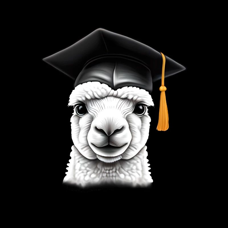 Bachelor Absolvent Schulabschluss Alpaka Studium