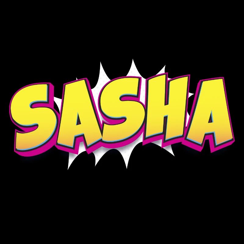 Sasha Benutzerdefinierter Name Comic-Buch-Stil Pop-Art, Sasha