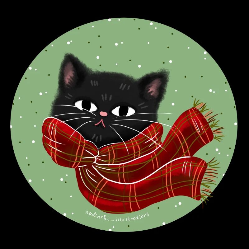 Katze mit Schal