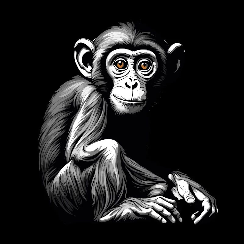 Affe / Tier / Zoo / Schimpanse / Wild / Comic