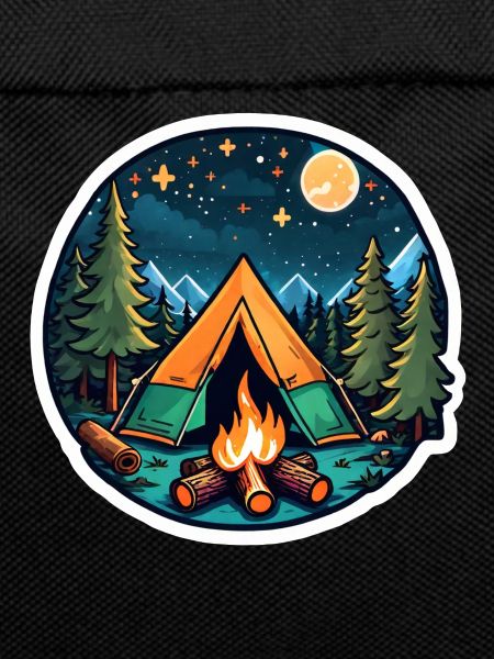 Camping, tent and campfire