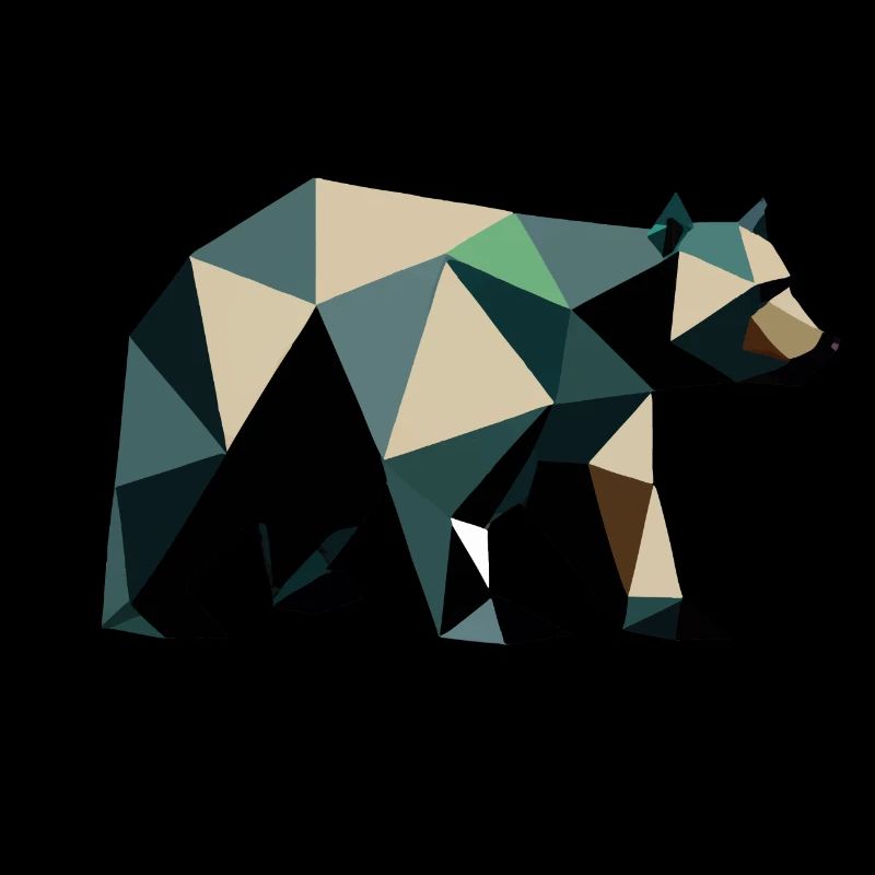 Bear, Polygon, Angular, Hiking, Trees, Animal, Wilderness, Nature