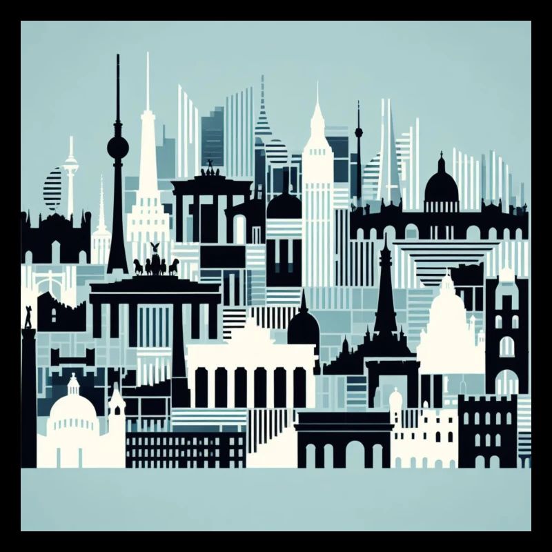 Bunte Stadtsilhouette