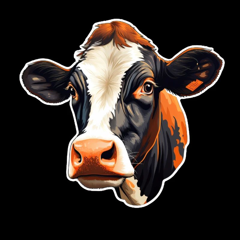 Vache noire, colorée, rouge