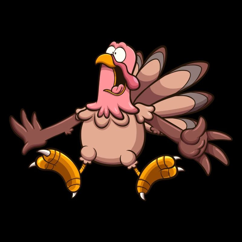Scared Cartoon Turkey