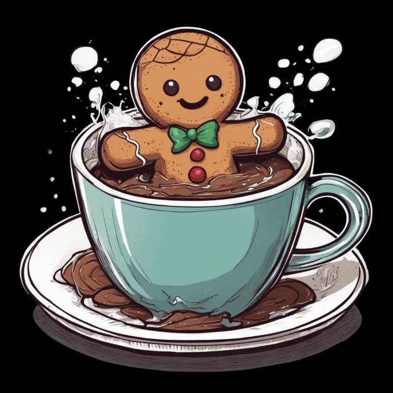 Lebkuchenmännchen badet in Schokolade