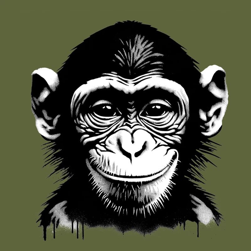 Grinning monkey face
