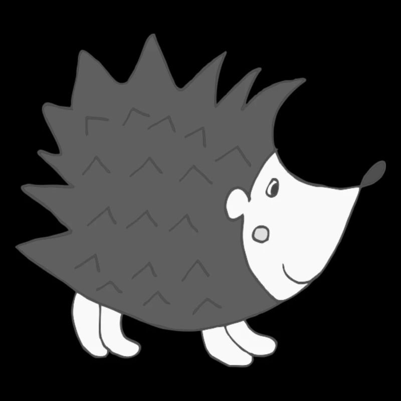 Hedgehog Black White