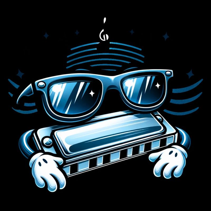 Sunny Tunes Ahead! 😎 Harmonica with Sunglasses.
