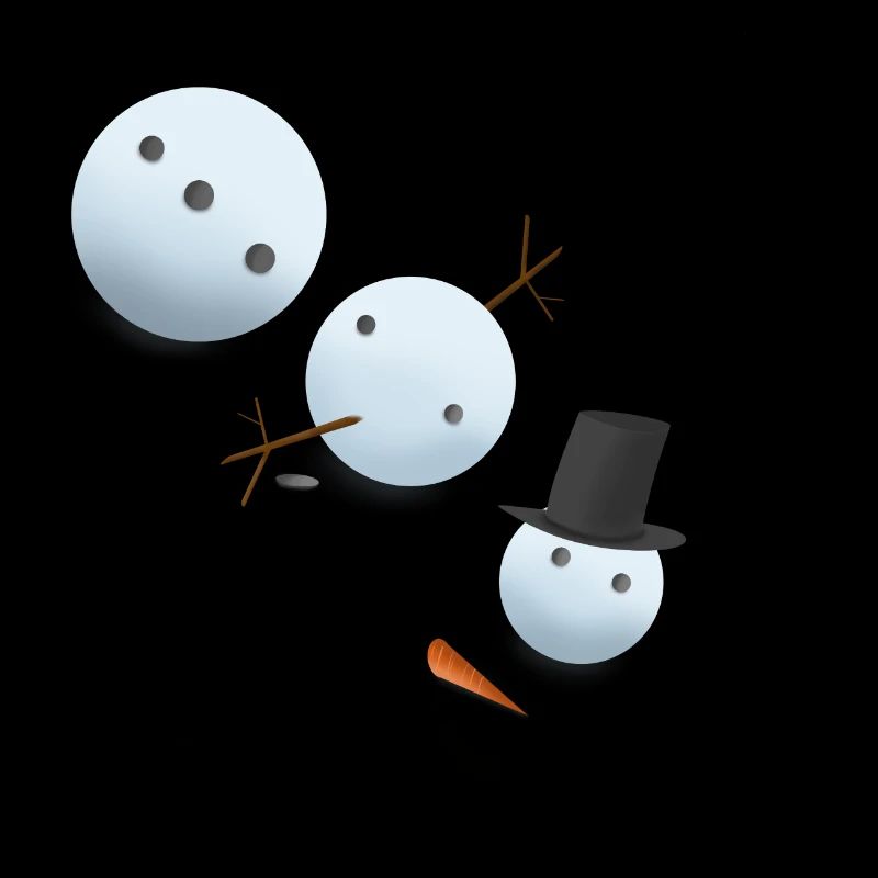 Gefallener Schneemann